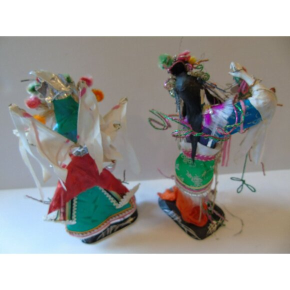 Vintage 1960's Chinese Opera Dolls Male Female Elaborate Costumes Handmade - Picture 4 of 10